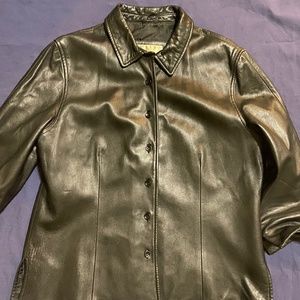 Black Leather Short Coat